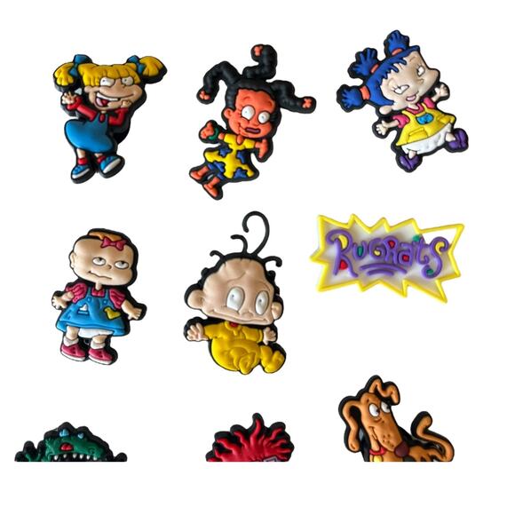 NEW 90s Rugrats SHOE CHARMS 11pc for Croc Clogs Zippers Bags Cartoon Characters - Picture 3 of 8